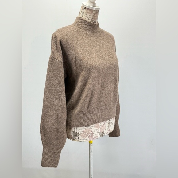 & OTHER STORIES Taupe mock neck Wool blend sweater size S - Picture 8 of 16